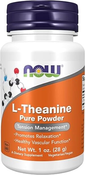 NOW Foods L-Theanine Pure Powder, Tension Management, 1-Ounce