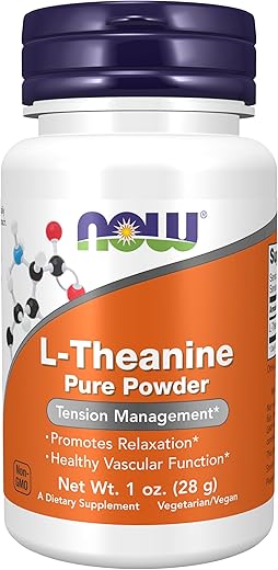 NOW Foods L-Theanine Pure Powder, Tension Management, 1-Ounce
