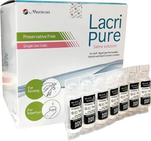 Menicon LacriPure Saline Contact Lens Solution, 98 Vials