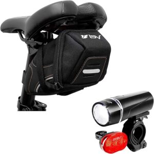BV Large Bike Saddle Bag & Light Set