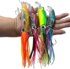 DAMIDEL Large Simulation Squid Fishing Lures Kit
