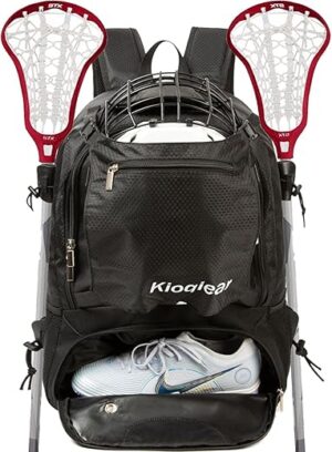 Kioqiear Large Sports Lacrosse Backpack With Stick Holders