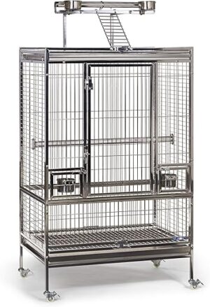 PH Prevue Hendryx Large Stainless Steel Bird Cage With Playtop