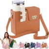 GINTBN Leather Crossbody Bag With Water Holder