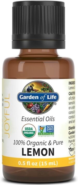 Garden of Life Lemon Essential Oil, Organic & Pure, 0.5 Fl Oz