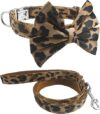 YOY Leopard Print Pet Collar & Leash Set