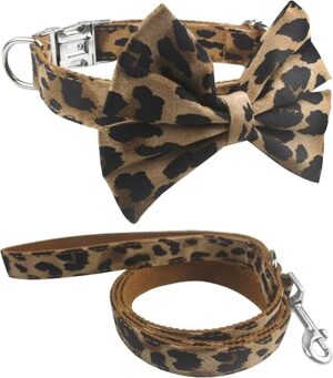 YOY Leopard Print Pet Collar & Leash Set