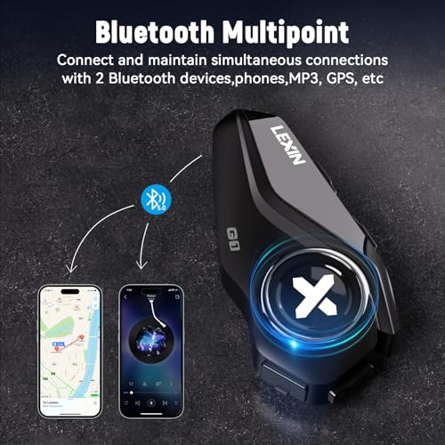 LEXIN Motorcycle Bluetooth Headset With Mics - Image 4