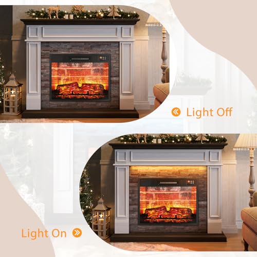 LGHM 44" LED Electric Fireplace With Mantel - Image 4