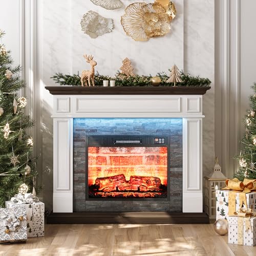 LGHM 44" LED Electric Fireplace With Mantel - Image 2