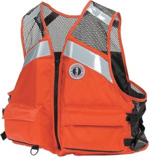 MUSTANG SURVIVAL Life Jacket, L/XL, Orange