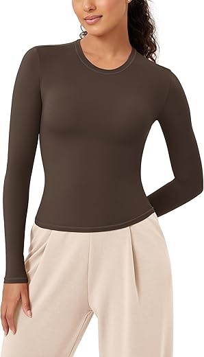 ODODOS Lightweight Women's Slim Fit Long Sleeve Tee