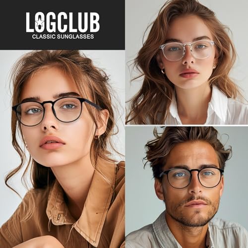 logclub Retro Round Blue Light Blocking Glasses - Image 2