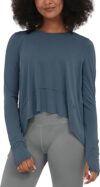 ODODOS Long Sleeve Women’s Workout Crop Top