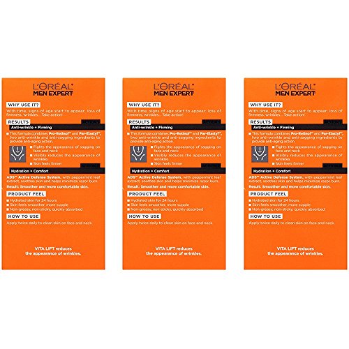L'Oreal Paris Men Expert Vita Lift Anti-Wrinkle Moisture, 3 Count - Image 2
