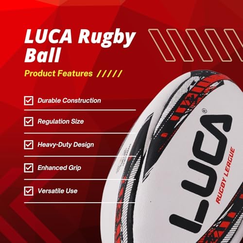 LUCA Rugby Ball - Outdoor Professional Synthetic Rubber - Image 2