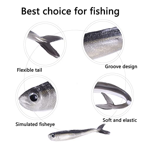 LURESMEOW Soft Plastic Swimbaits Fishing Lures Kit - Image 4