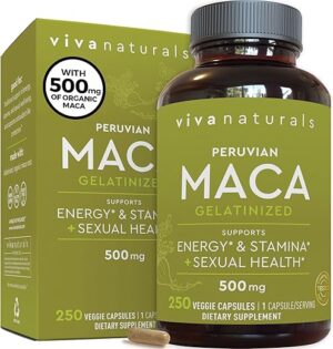 Viva Naturals Maca Root Supplement, 500mg, 250 Capsules