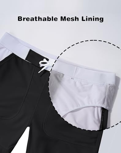 MAGNIVIT Men's Solid Long Swim Trunks - Image 5