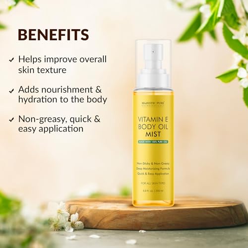 MAJESTIC PURE Vitamin E Body Oil Mist, 6.8 Fl Oz - Image 3