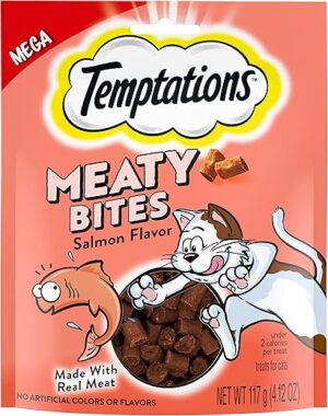 Temptations Meaty Bites Salmon Cat Treats, 4.12 oz