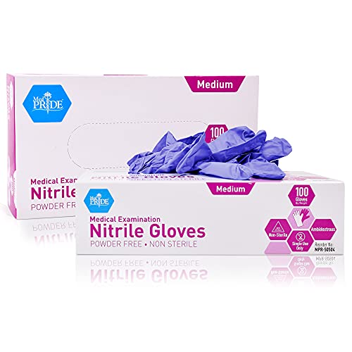 MED PRIDE Powder-Free Nitrile Exam Gloves, Medium - Image 3