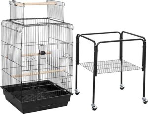 Yaheetech Medium Parakeet Cage With Stand, Black