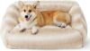 LE SURE Medium Size Calming Dog Bed, Beige Stripe