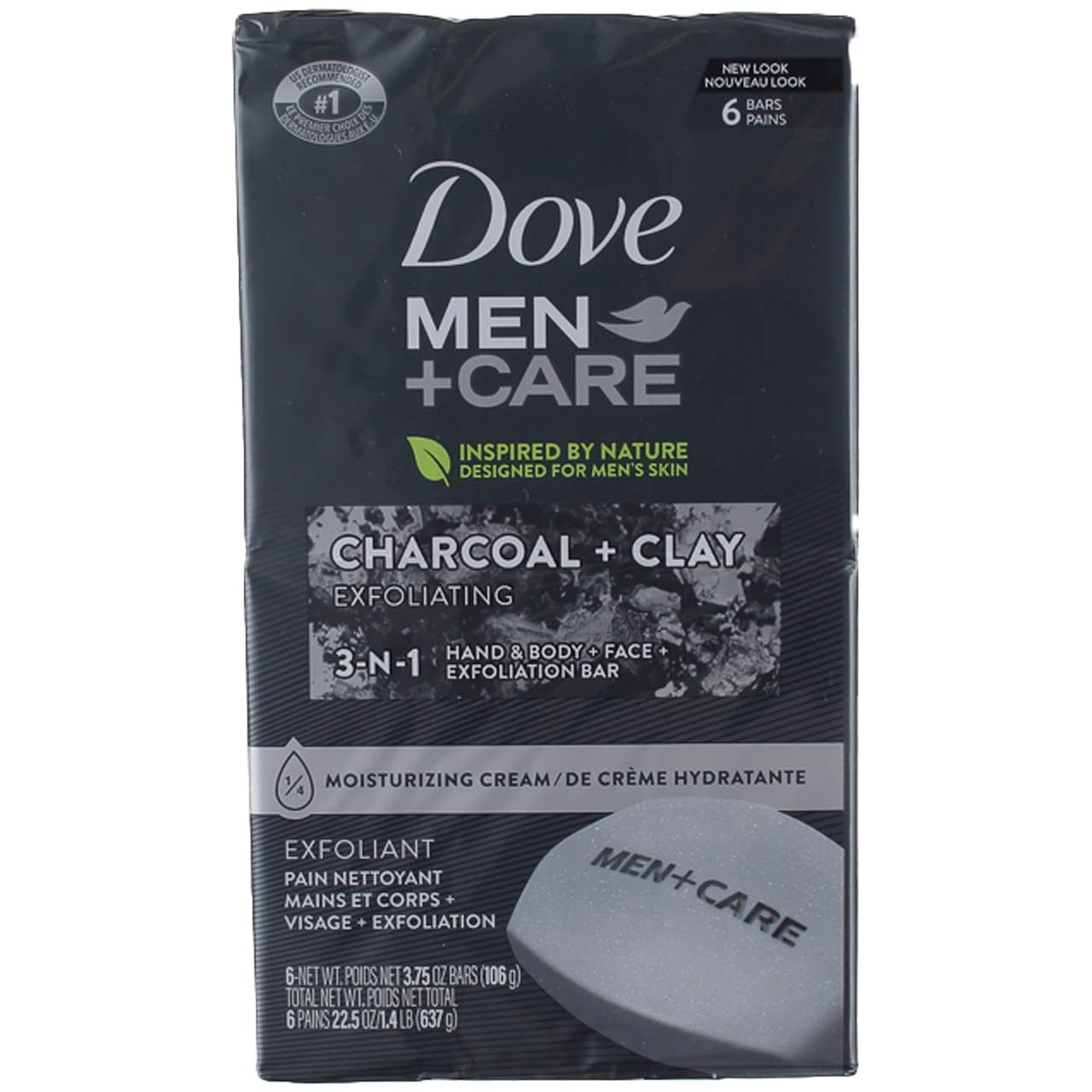Dove Men Bar Soap Charcoal + Clay, 4 Ounce