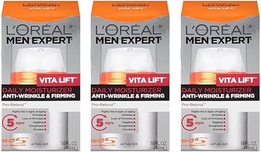 L'Oreal Paris Men Expert Vita Lift Anti-Wrinkle Moisture, 3 Count