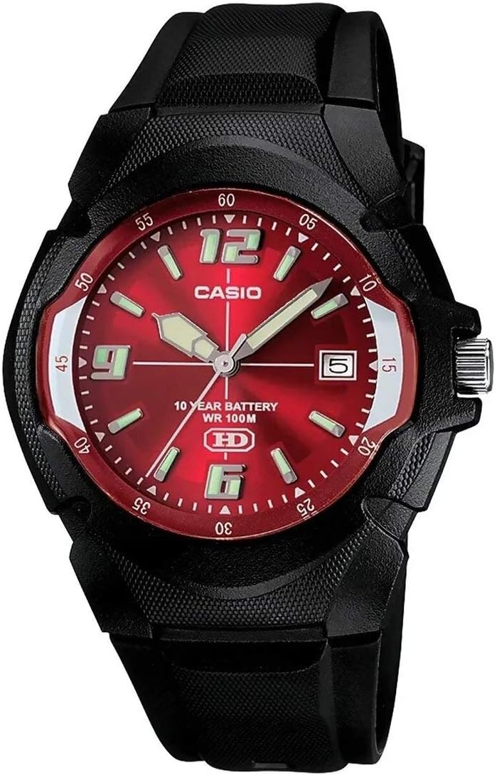 Casio Men’s Analog Watch | Black/Red | 100M WR
