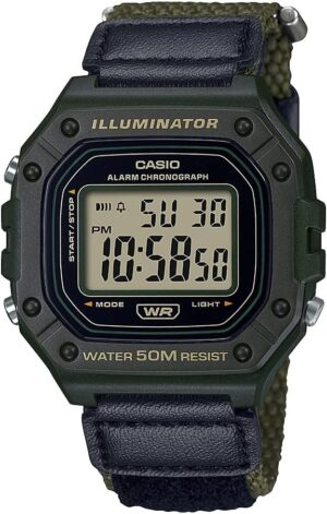 Casio Men’s Digital Watch | Black/Green | 50M WR