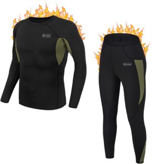 Yunoble Men’s Thermal Underwear Set, Fleece Lined