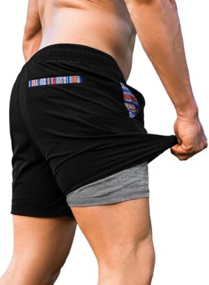 JMIERR Men’s 2 In 1 Hybrid Quick Dry Shorts