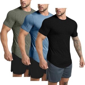 GYM REVOLUTION Men’s 5 Pack Curved Hem T-Shirts