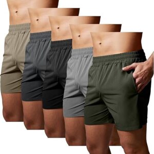 GYM REVOLUTION Men’s 5 Pack Quick Dry Training Shorts