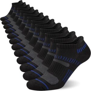 COOPLUS Mens Ankle Socks Cushioned Low Cut
