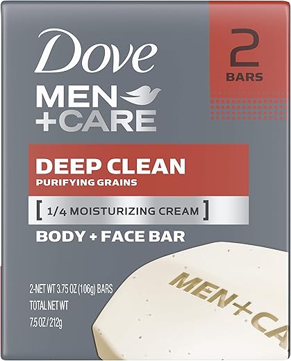DOVE MEN + CARE Men's Bar Soap Deep Clean 2 Bars