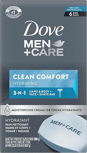 DOVE MEN + CARE Men's Body And Face Soap Bar, 6-Pack