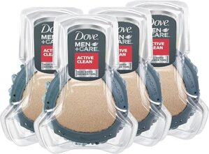 DOVE MEN + CARE Men's Care Shower Tool, Active Clean, 4 Pack