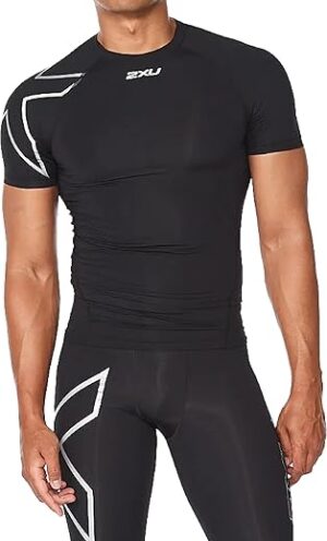 2XU Men’s Core Compression T-Shirt – Black/Silver