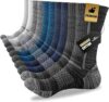 Niorasen Men’s Cotton Crew Work Socks, Moisture Wicking