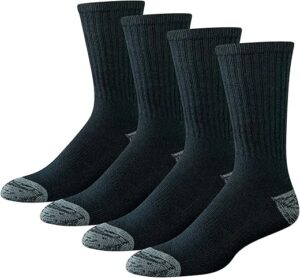 Amazon Essentials Men’s Cotton Cushioned Crew Sock, 4 Pairs