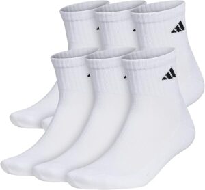 adidas Men’s Cushioned Quarter Socks (6 Pairs)