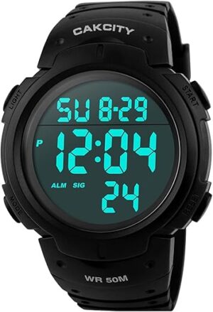 CakCity Mens Digital Sports Waterproof Watch