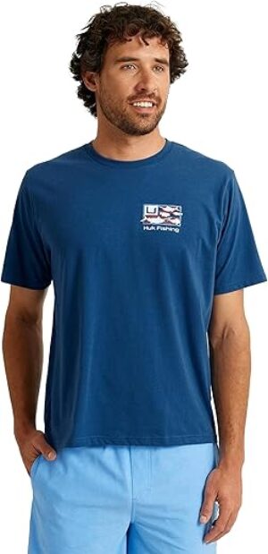 HUK Men’s Fishing Graphic Tee, Quick-Dry