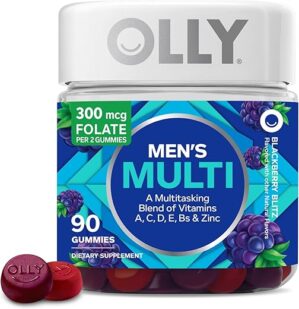 OLLY Men's Multivitamin Gummy, Blackberry Flavor