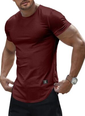 JMIERR Men's Muscle Slim Crewneck Henley Tee