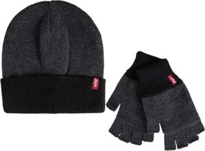 Levi's Men's Reversible Winter Beanie & Glove Set