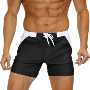 MAGNIVIT Men's Solid Long Swim Trunks
